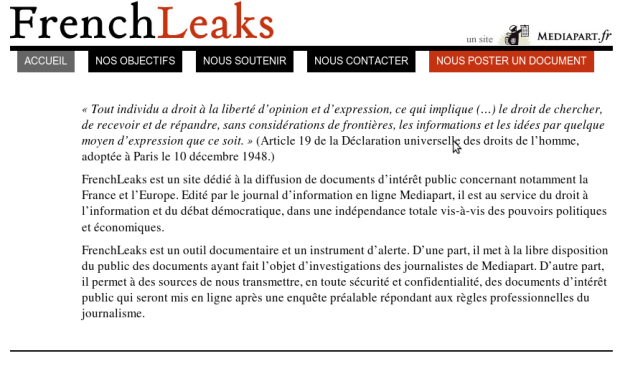 FrenchLeaks homepage