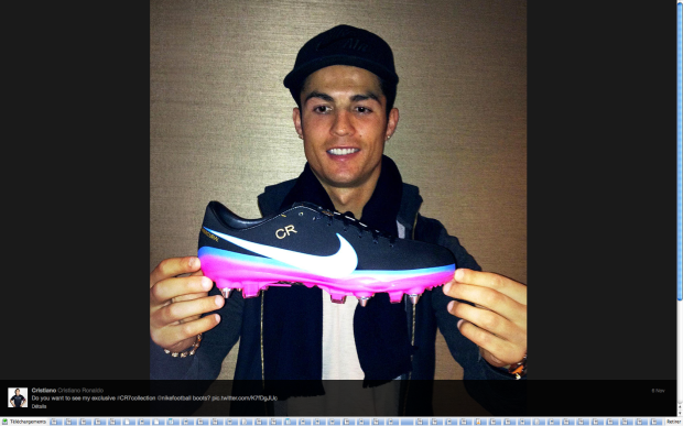 Cristiano and his new shoes