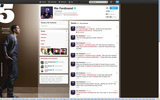 Rio Ferdinand official Twitter Account